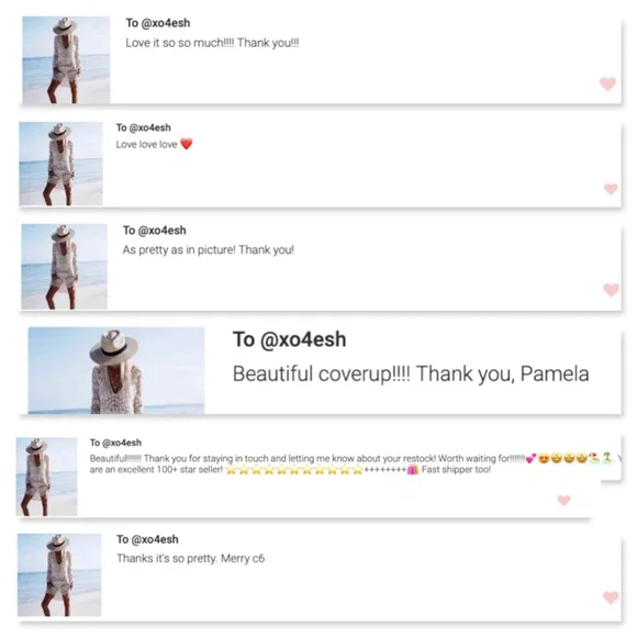 Crochet Beach Cover Up Deep V Neck Dress - Picture 8 of 16